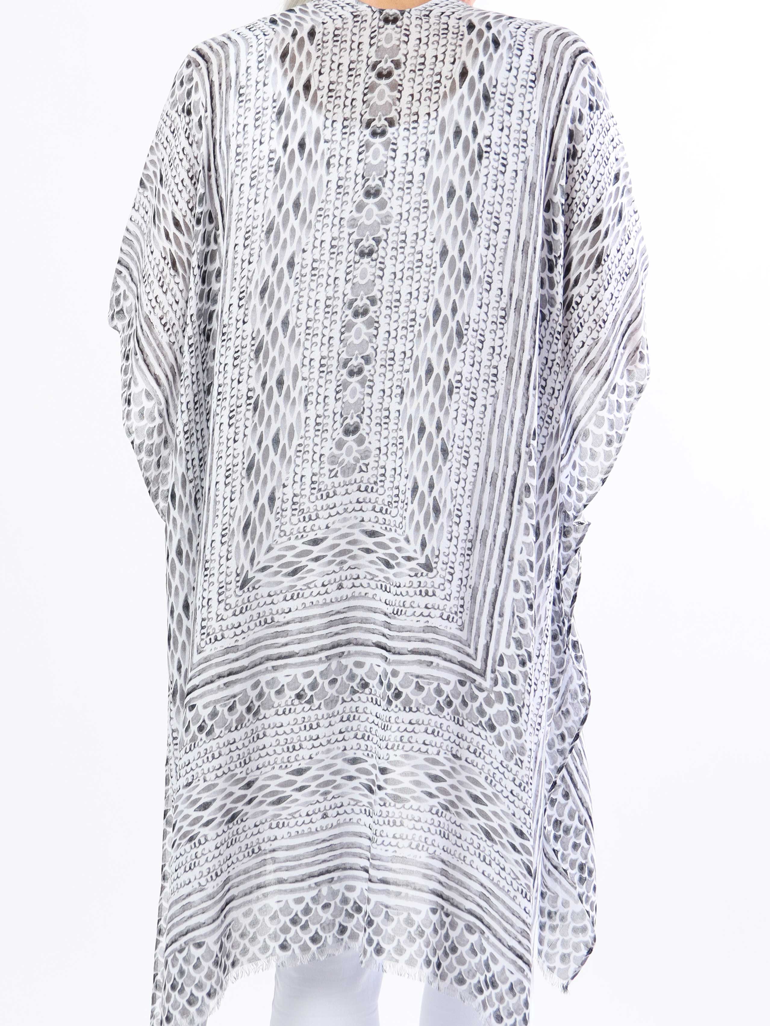 Alexandrine snake - Lätt och luftig plus size kimono i bomull